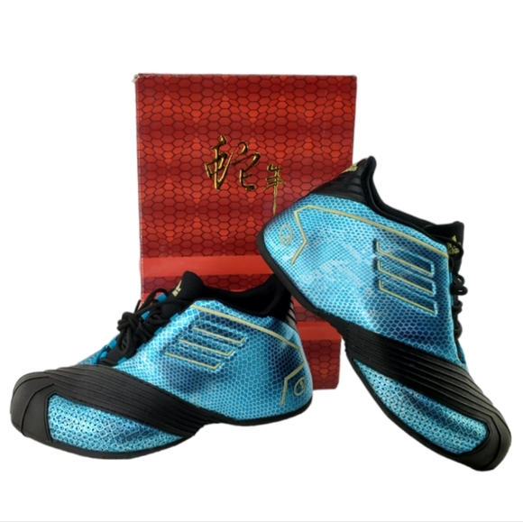 Rare 2013 Adidas TMAC 1 - Year Of The Snake Adidas T-Mac 1 Turquoise/Black-Gold - Picture 8 of 15